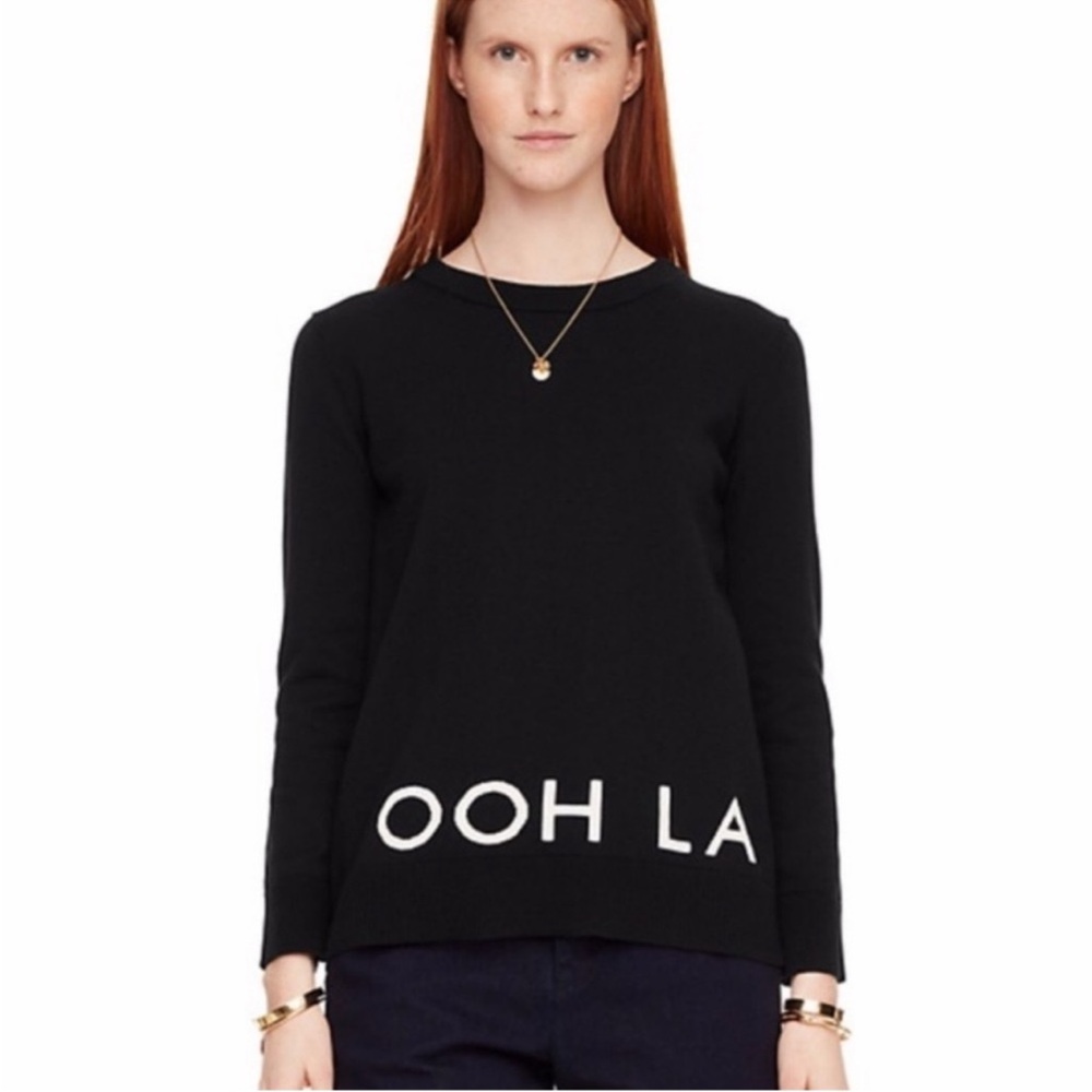 Kate Spade β οΈ Broome Street Ooh La La Black Sweater Size Small